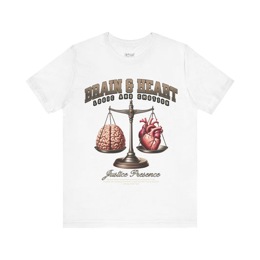 Brain & Heart Scales T-Shirt | Science Anatomy Graphic Tee | Unisex