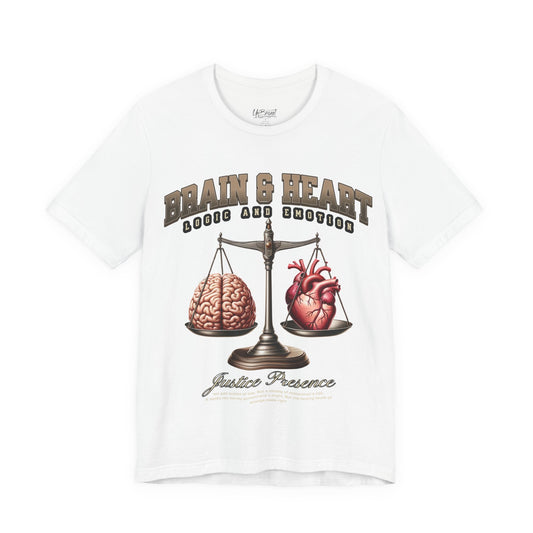 Brain & Heart Scales T-Shirt | Science Anatomy Graphic Tee