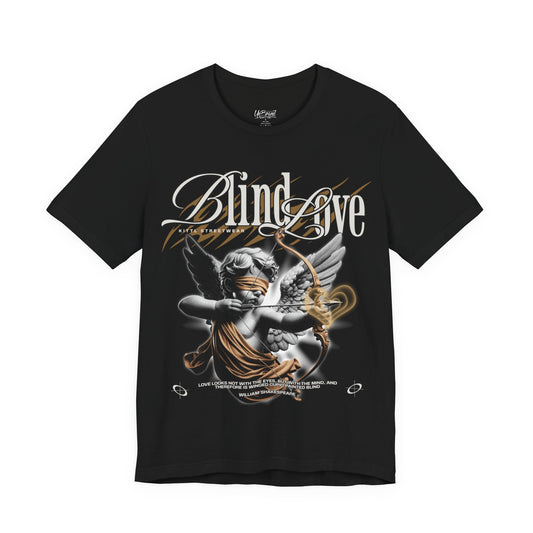 Blind Love cherub graphic T-Shirt | angel wing typography tee