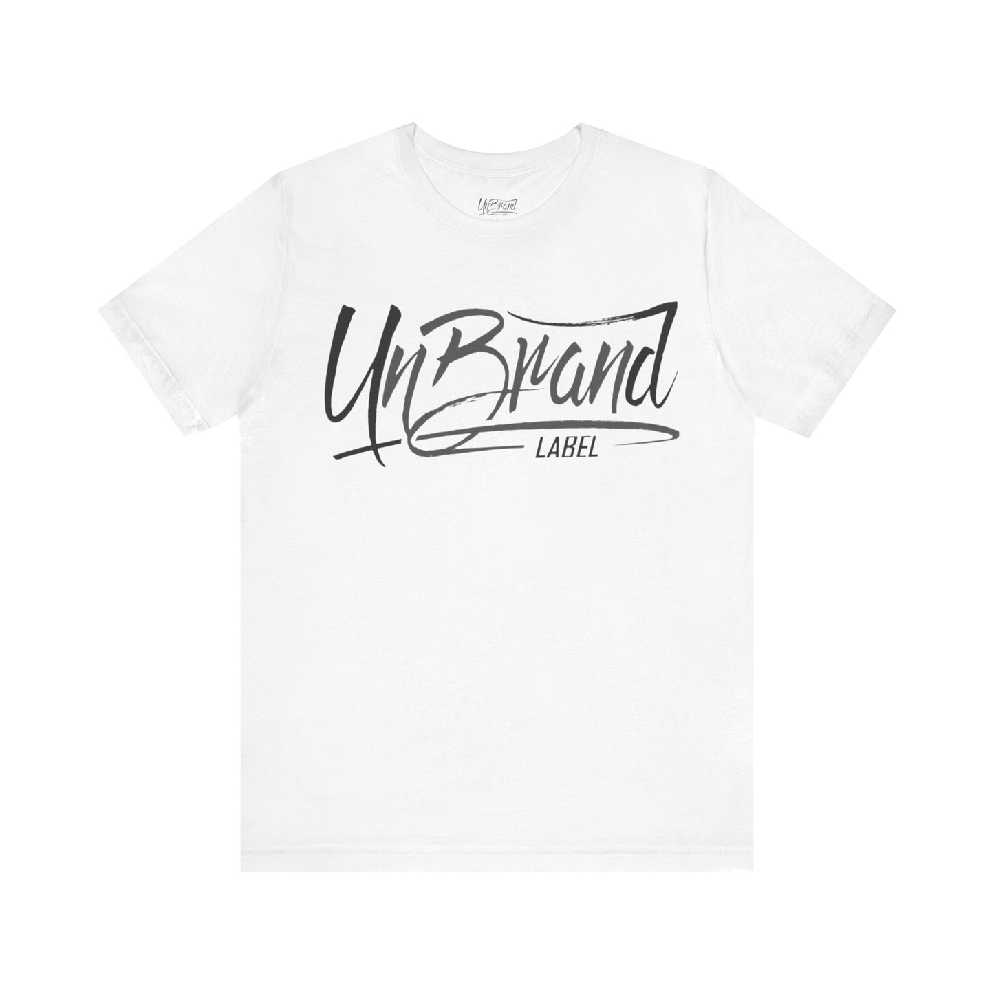 UnBrand Script Logo Tee | black, and gray lettering | UNISEX