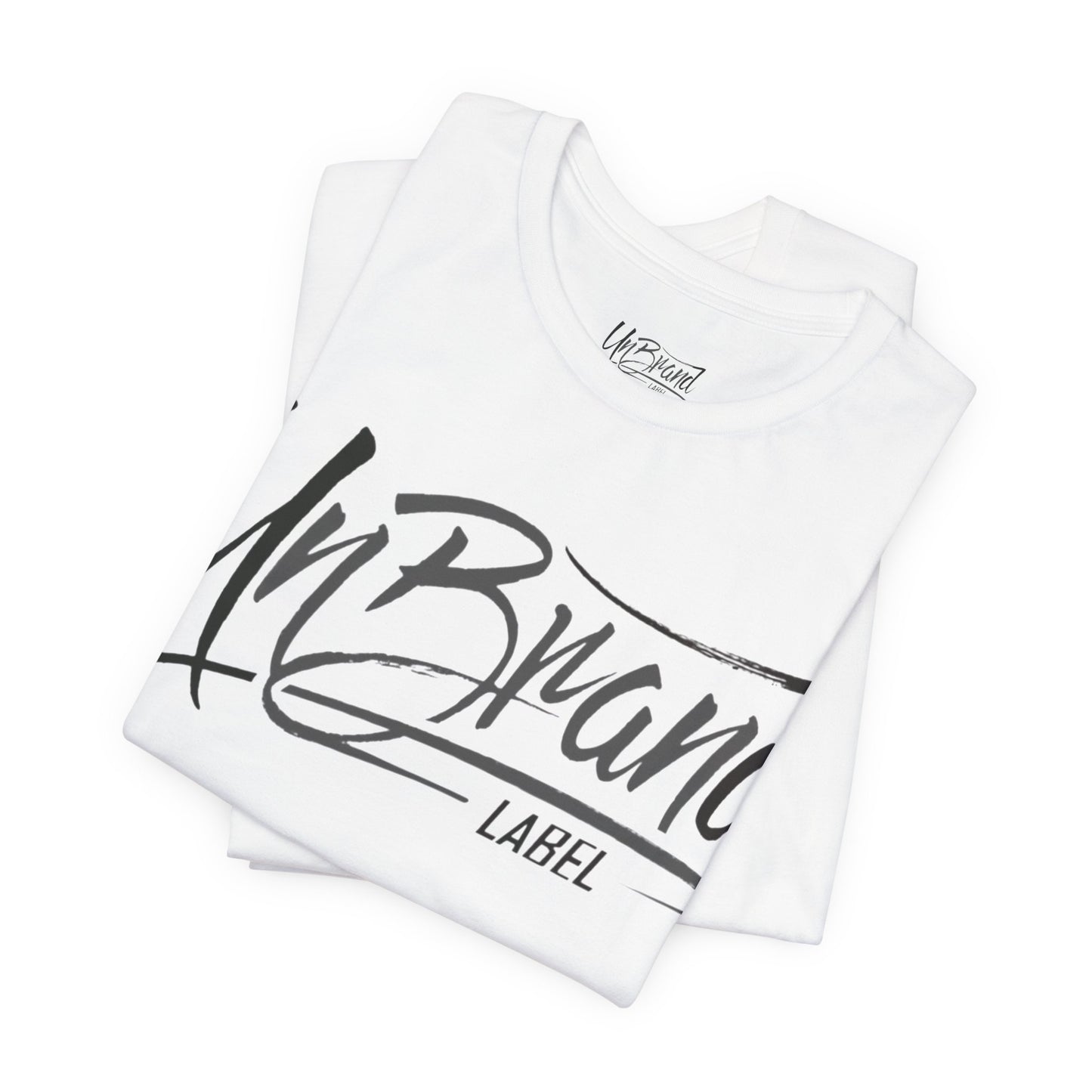UnBrand Script Logo Tee | black, and gray lettering | UNISEX