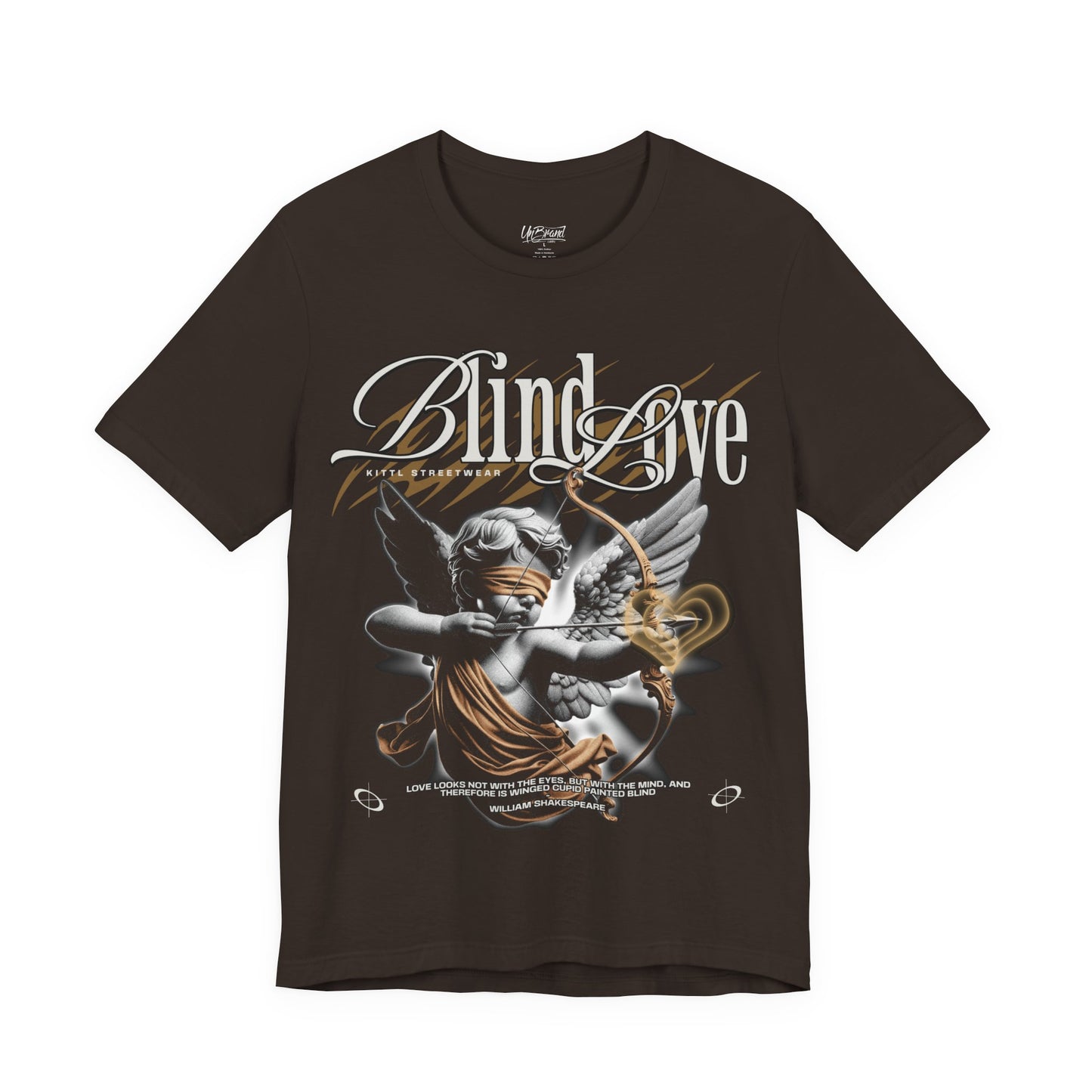 Blind Love cherub graphic T-Shirt | angel wing typography tee