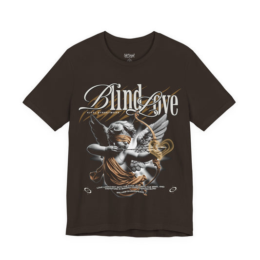 Blind Love cherub graphic T-Shirt | angel wing typography tee
