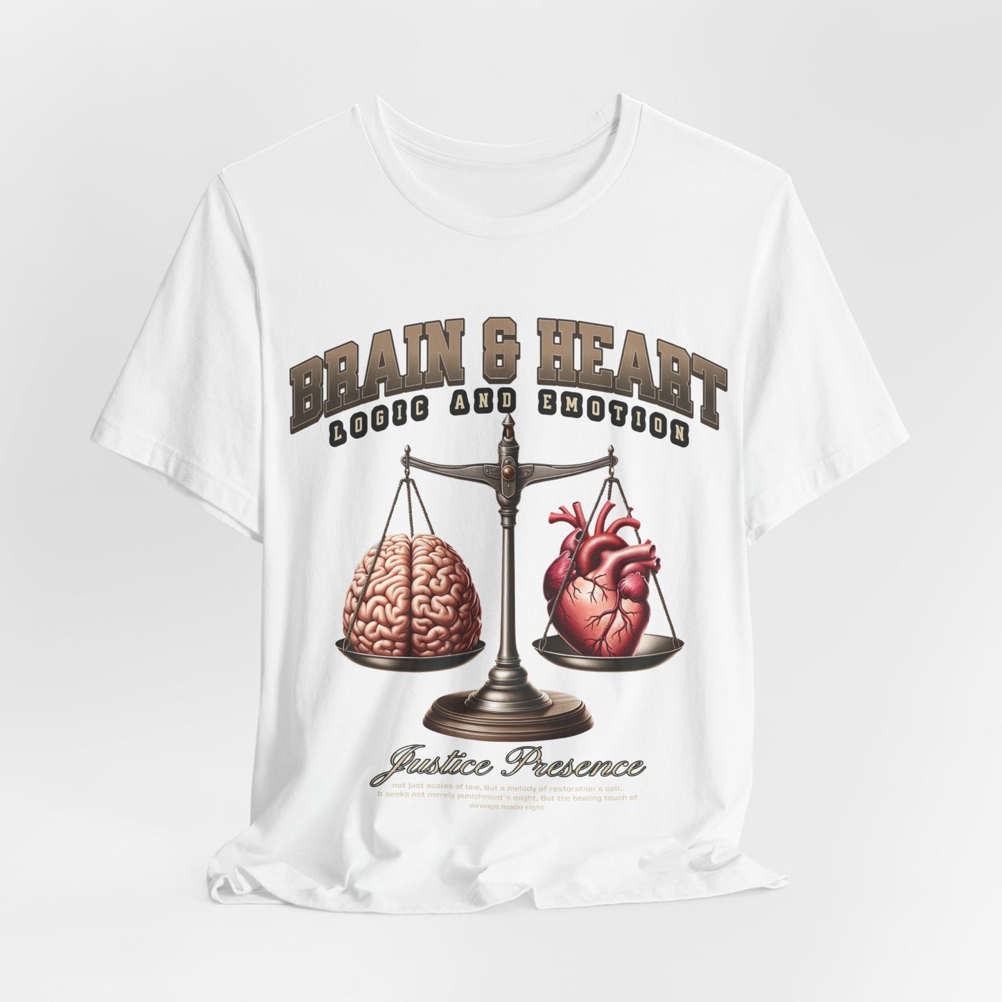 Brain & Heart Scales T-Shirt | Science Anatomy Graphic Tee