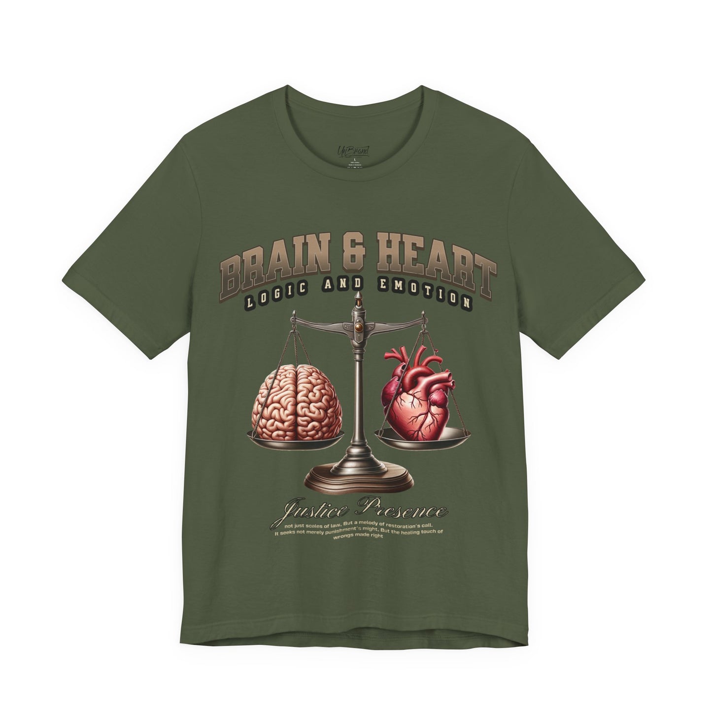 Brain & Heart Scales T-Shirt | Science Anatomy Graphic Tee