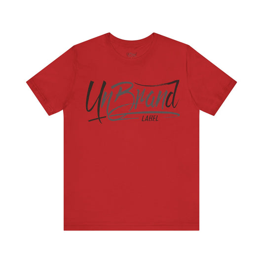 UnBrand Script Logo Tee | black, and gray lettering | UNISEX