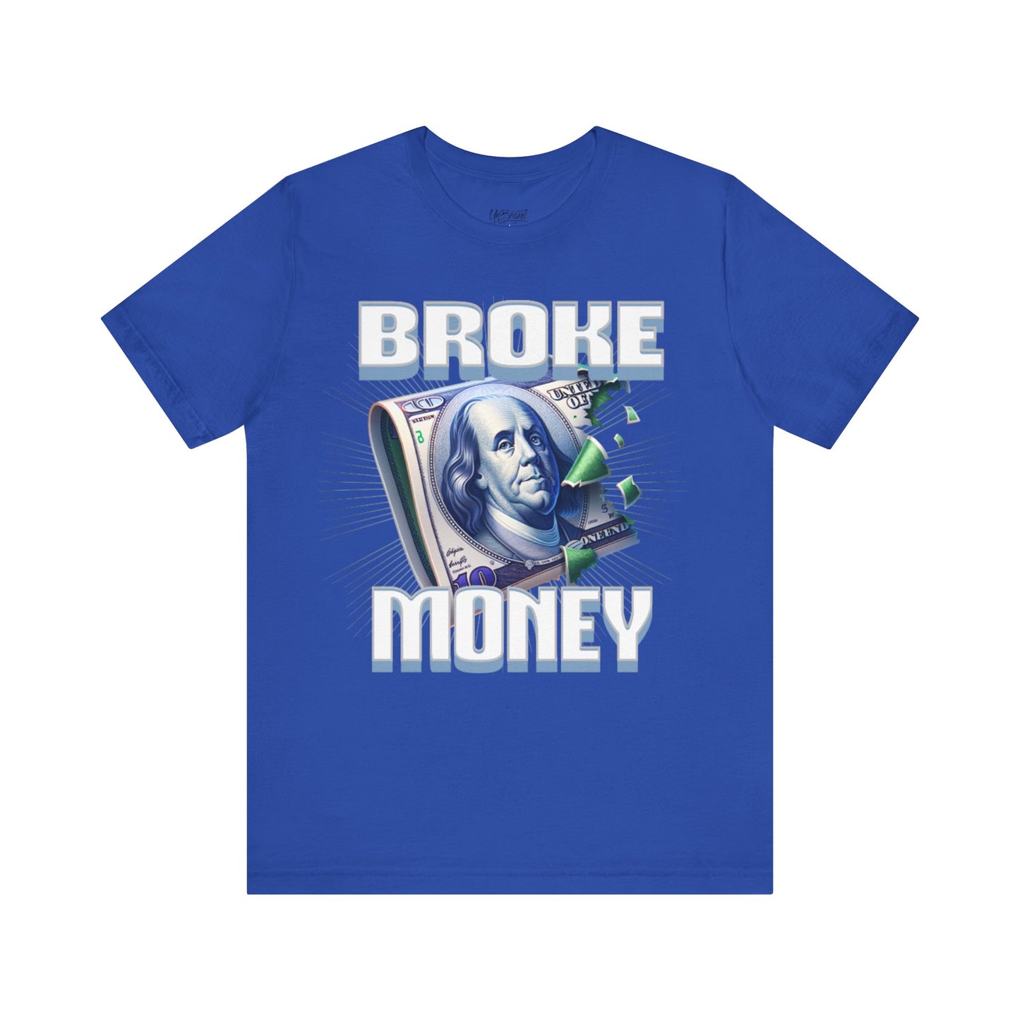 Broke Money Tee | Benjamin Franklin bill graphic, distressed cash design