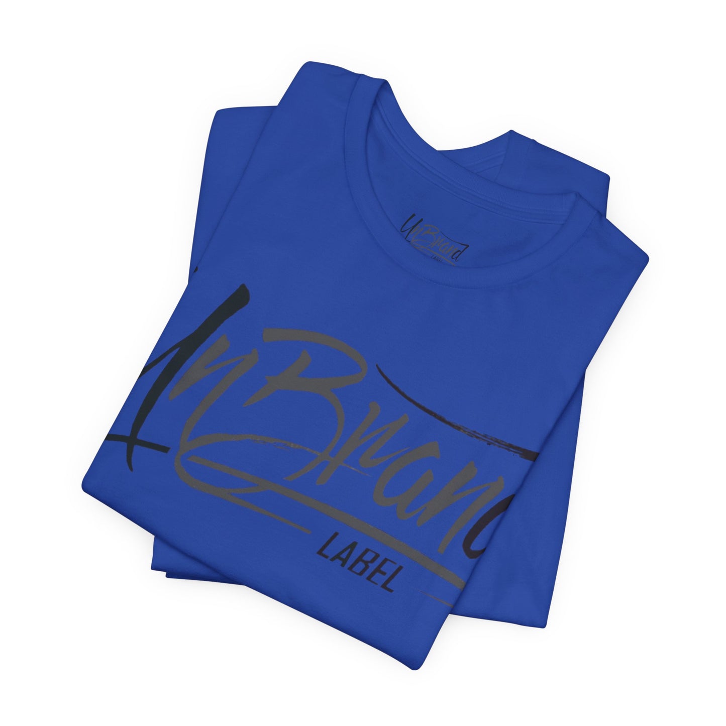 UnBrand Script Logo Tee | black, and gray lettering | UNISEX