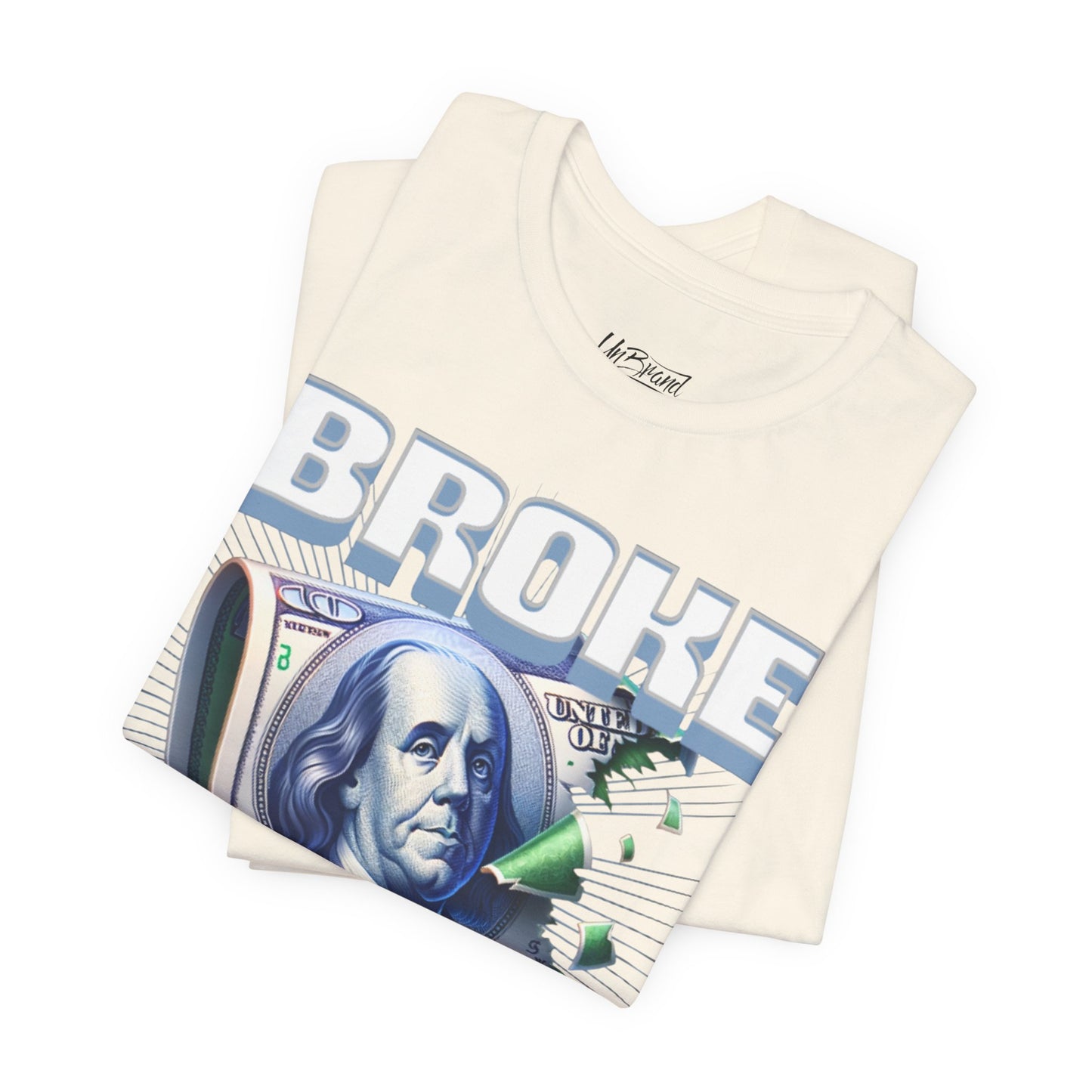 Broke Money Tee | Benjamin Franklin bill graphic, distressed cash design