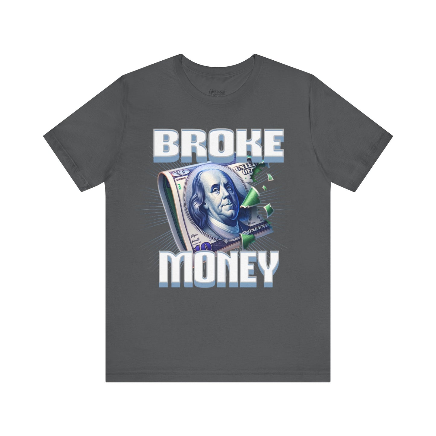 Broke Money Tee | Benjamin Franklin bill graphic, distressed cash design