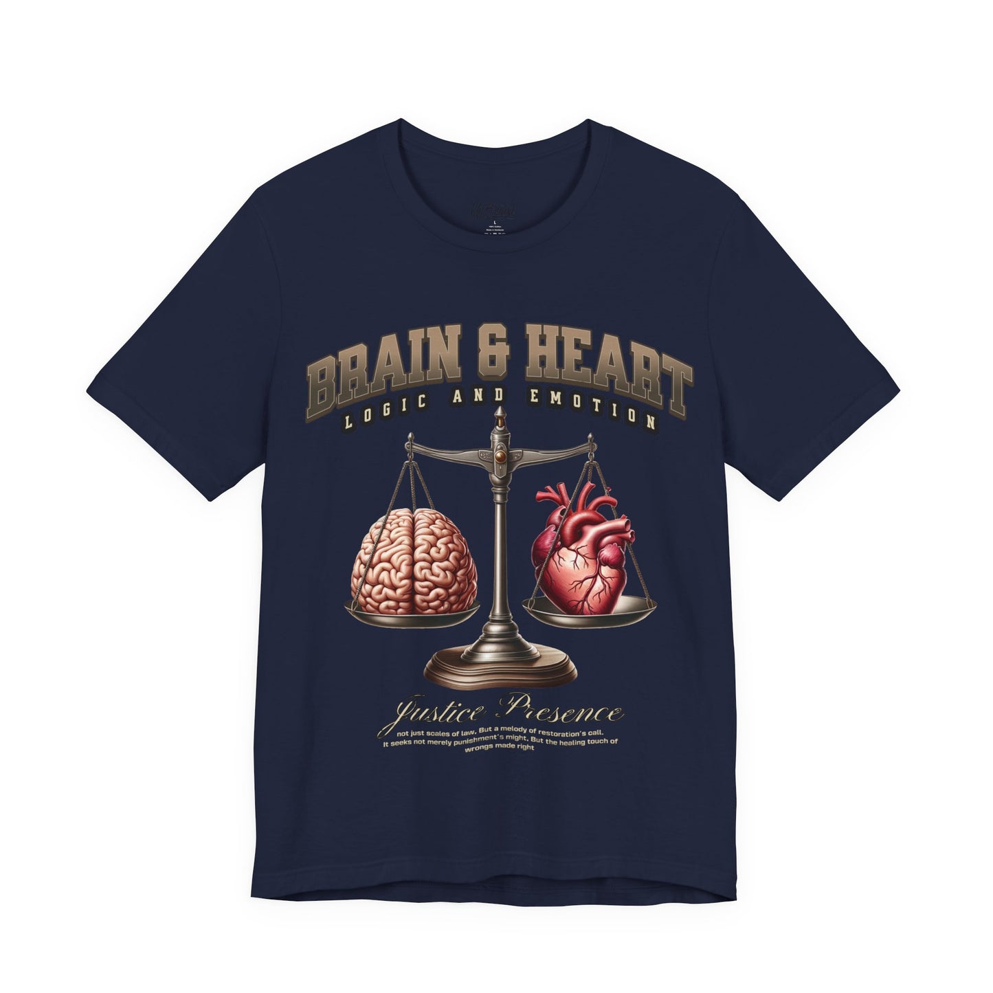 Brain & Heart Scales T-Shirt | Science Anatomy Graphic Tee