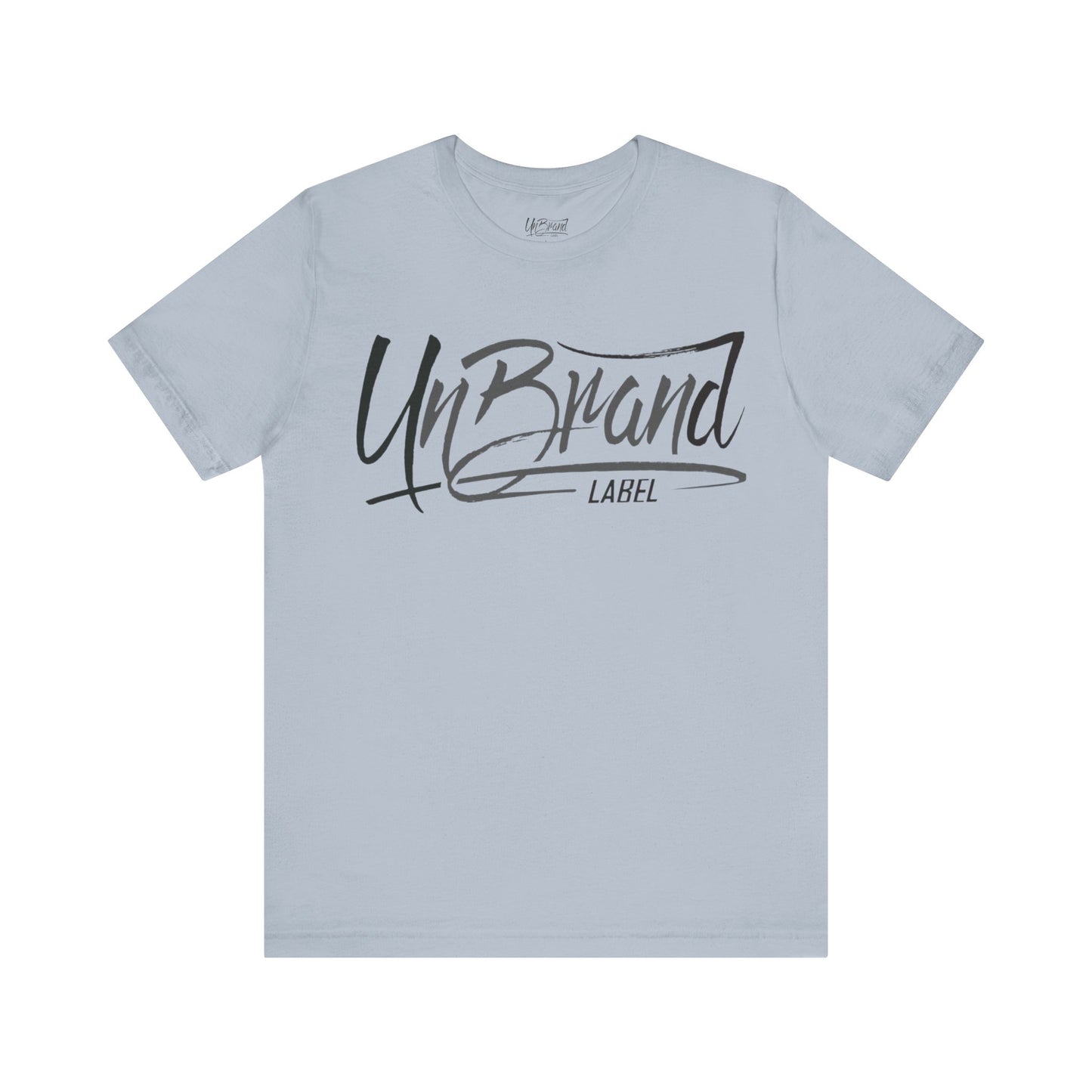 UnBrand Script Logo Tee | black, and gray lettering | UNISEX