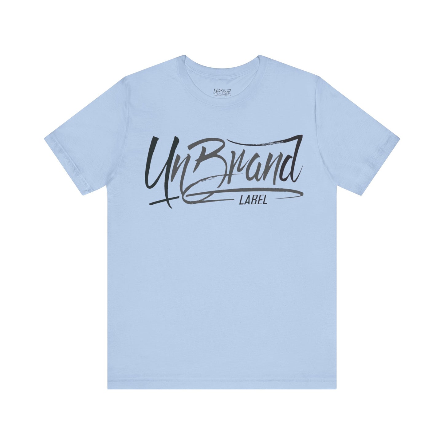 UnBrand Script Logo Tee | black, and gray lettering | UNISEX