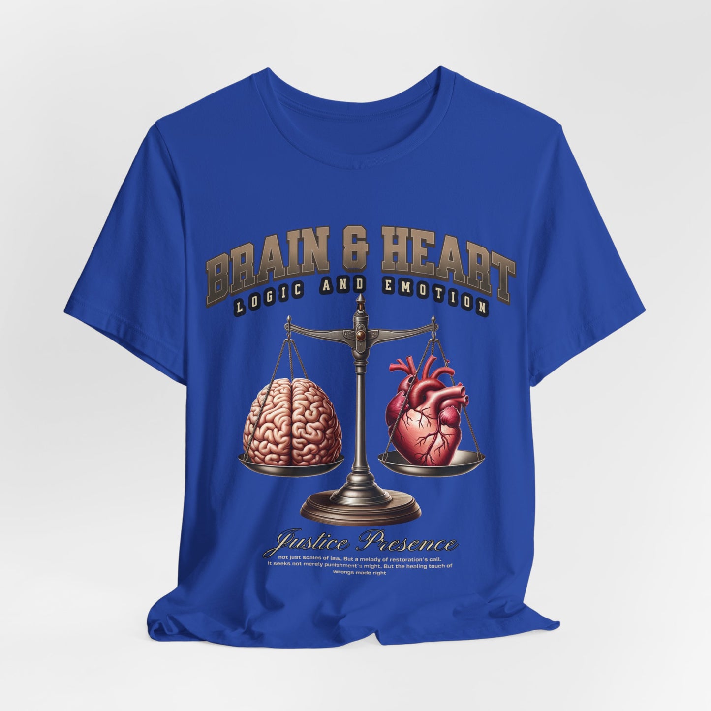 Brain & Heart Scales T-Shirt | Science Anatomy Graphic Tee