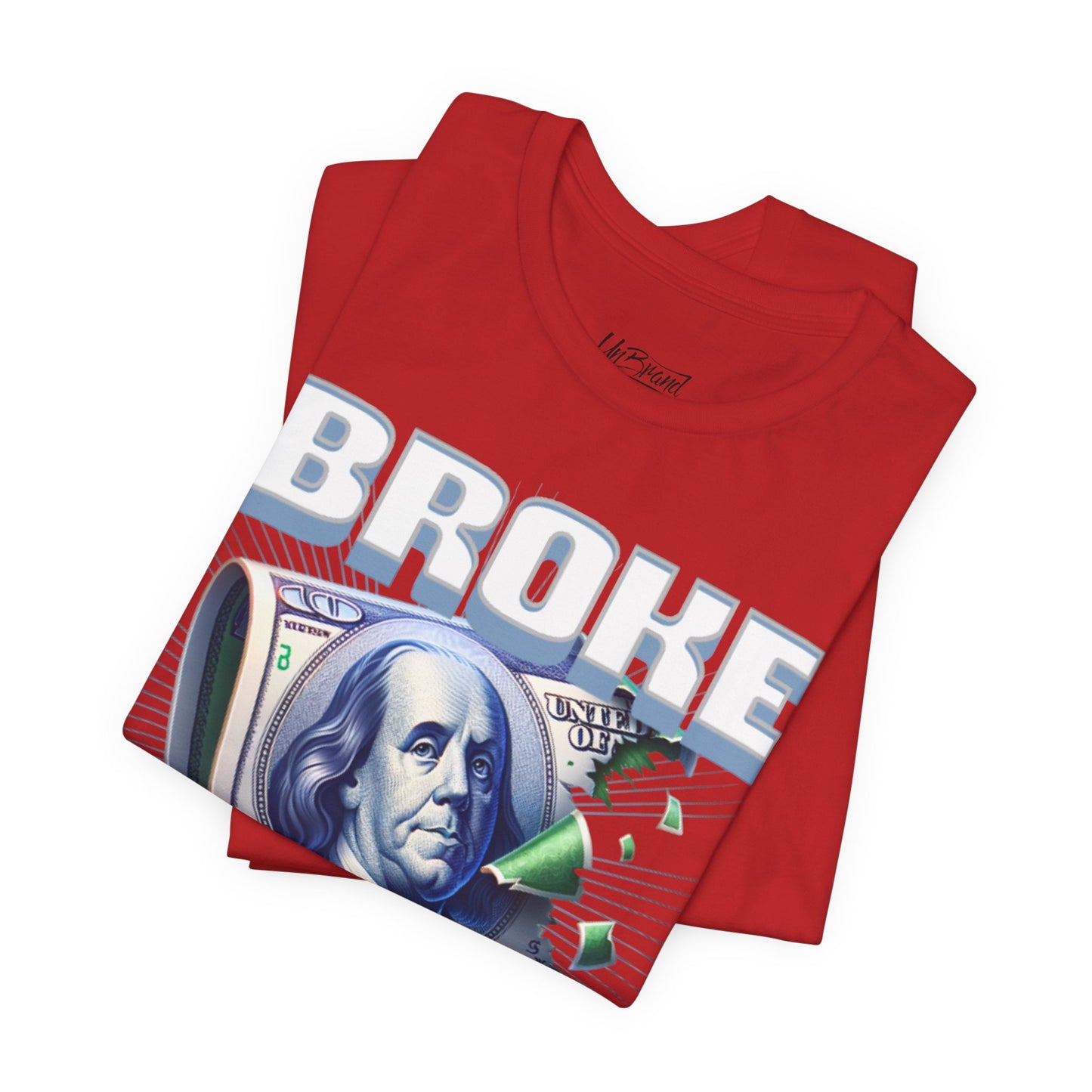 Broke Money Tee | Benjamin Franklin bill graphic, distressed cash design