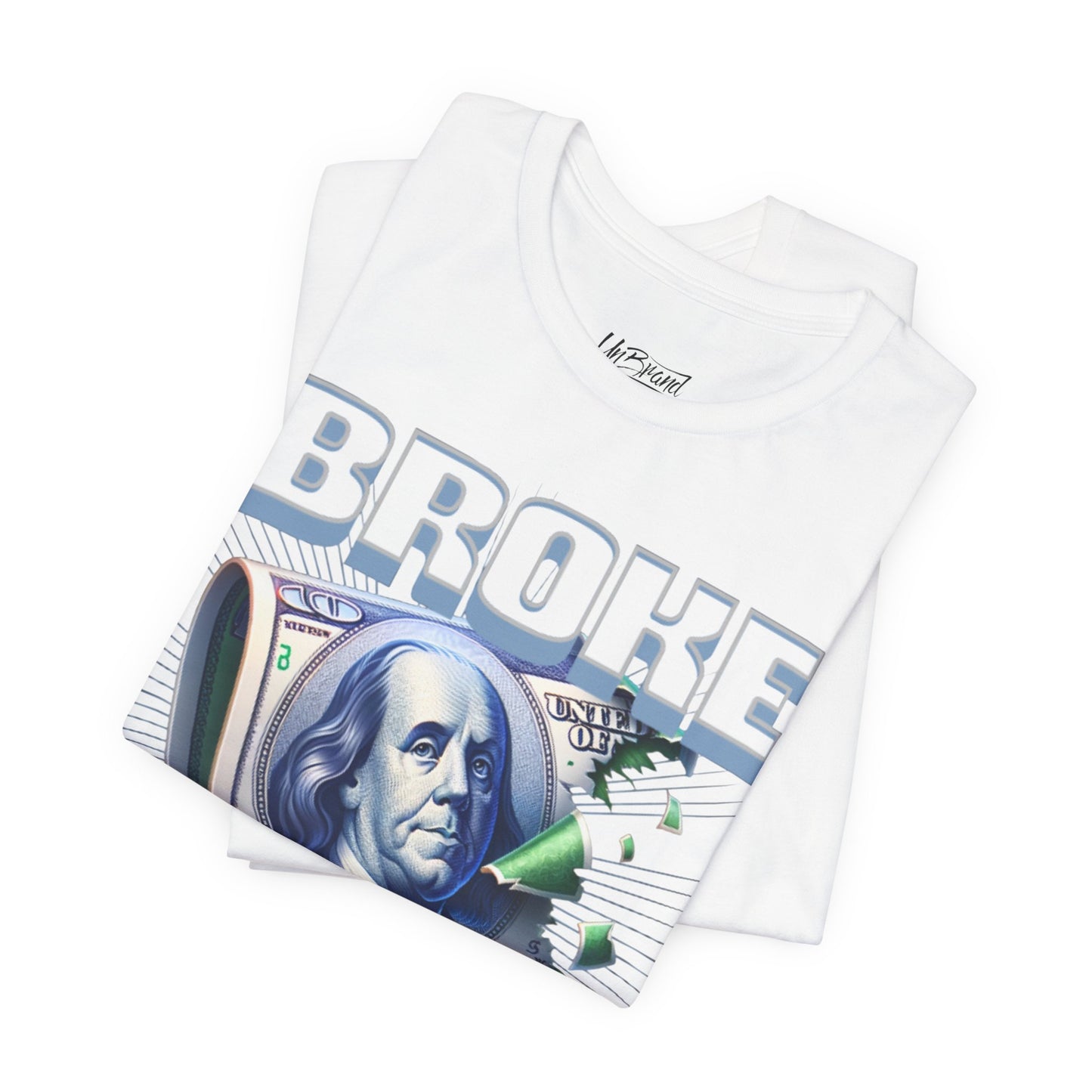 Broke Money Tee | Benjamin Franklin bill graphic, distressed cash design