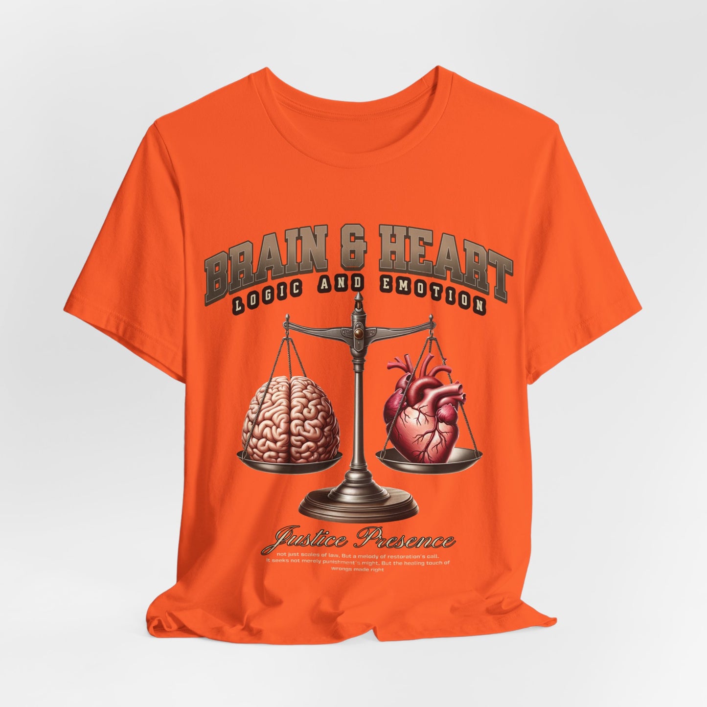 Brain & Heart Scales T-Shirt | Science Anatomy Graphic Tee