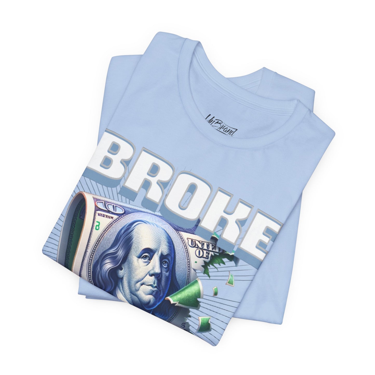 Broke Money Tee | Benjamin Franklin bill graphic, distressed cash design