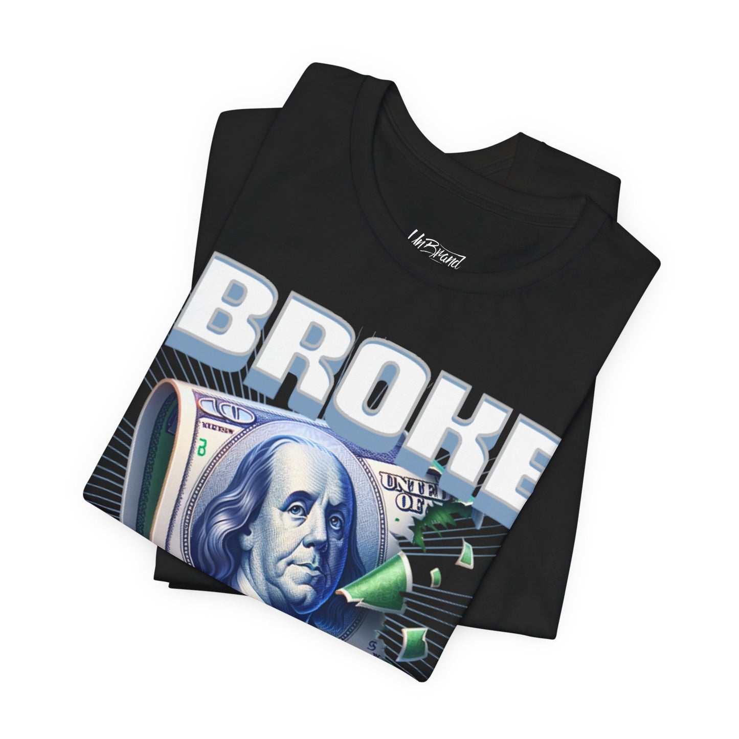 Broke Money Tee | Benjamin Franklin bill graphic, distressed cash design