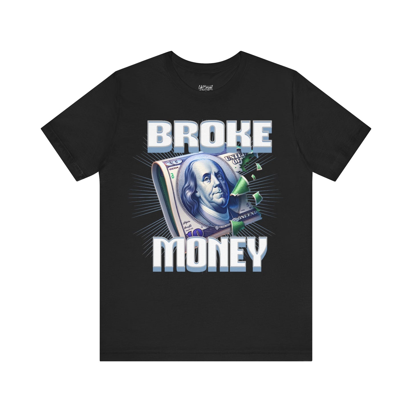 Broke Money Tee | Benjamin Franklin bill graphic, distressed cash design
