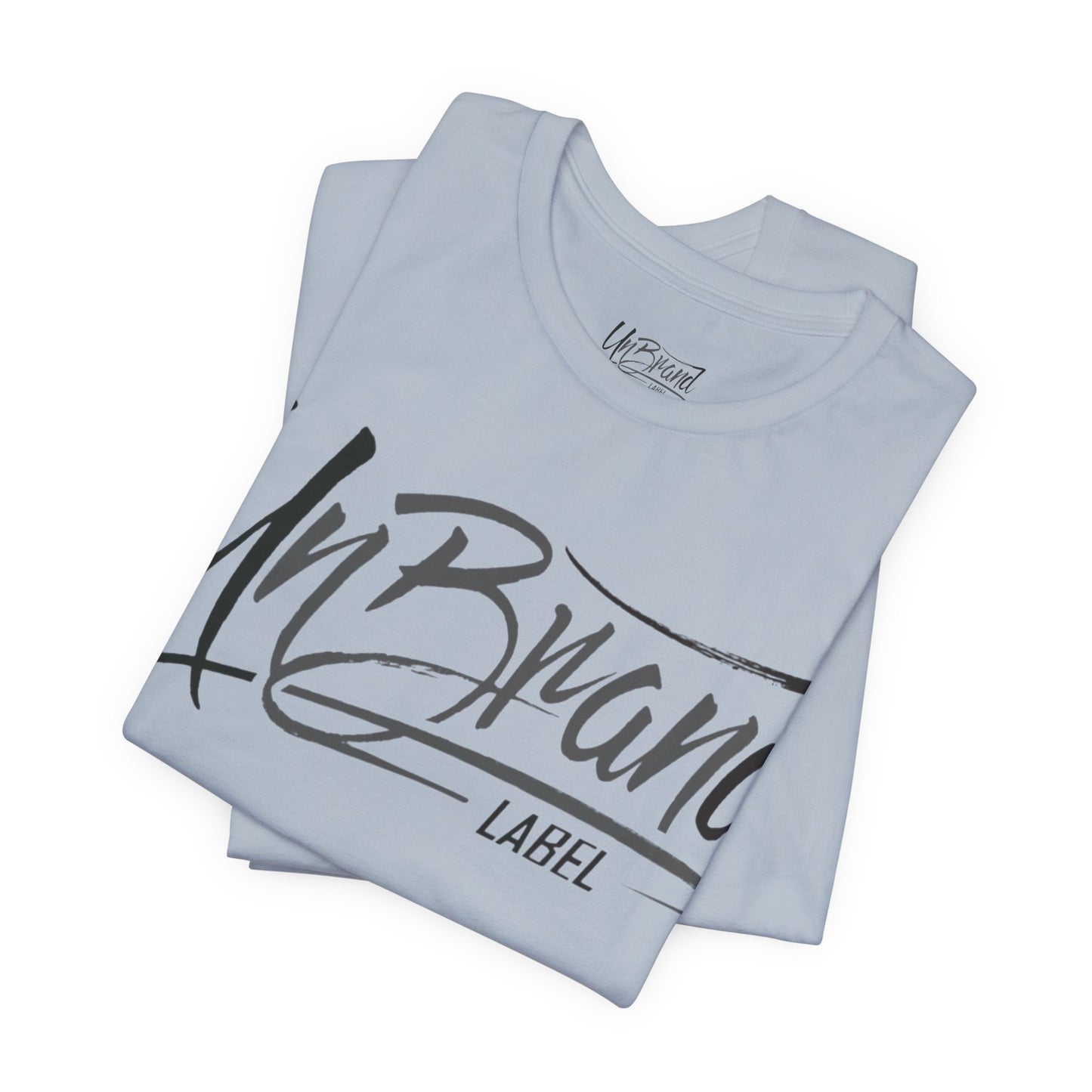 UnBrand Script Logo Tee | black, and gray lettering | UNISEX