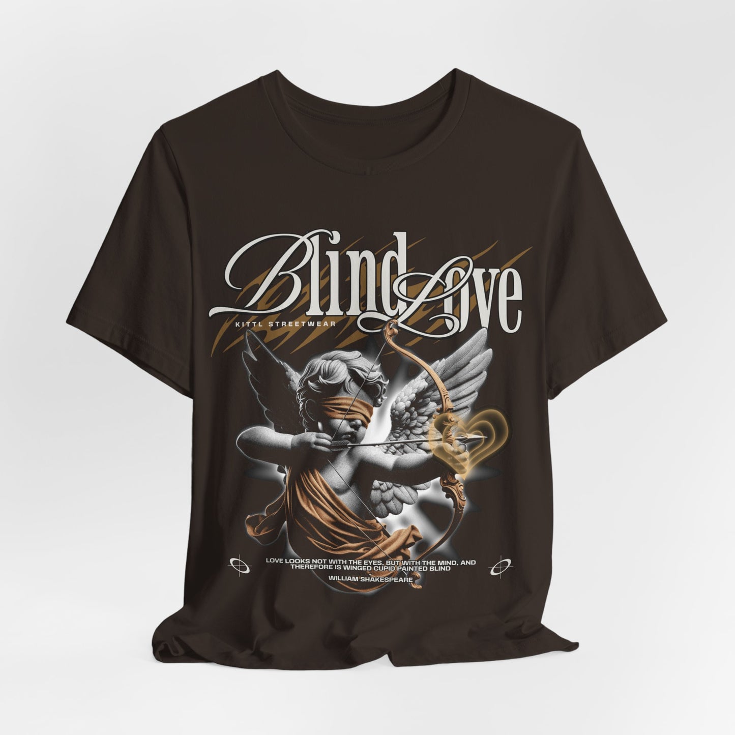 Blind Love cherub graphic T-Shirt | angel wing typography tee