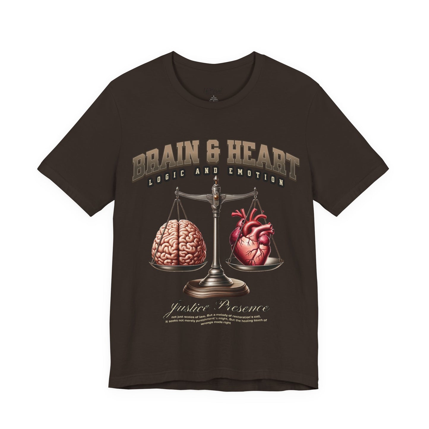 Brain & Heart Scales T-Shirt | Science Anatomy Graphic Tee
