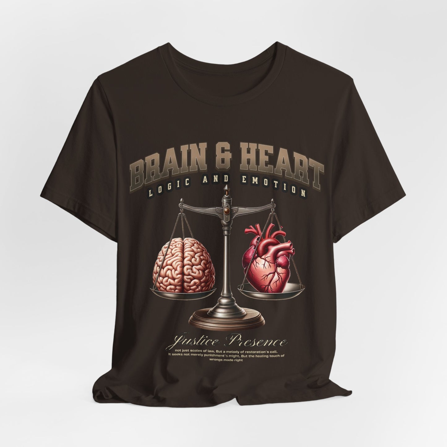 Brain & Heart Scales T-Shirt | Science Anatomy Graphic Tee