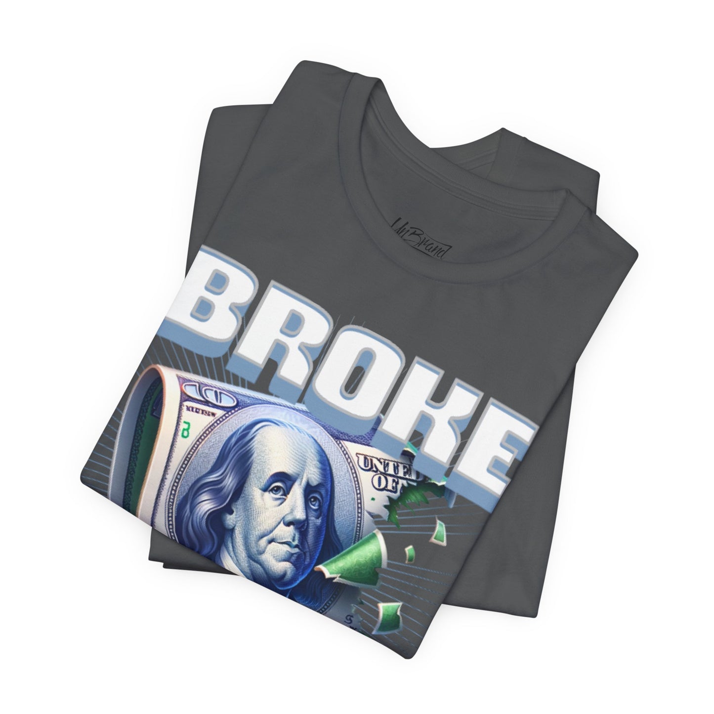 Broke Money Tee | Benjamin Franklin bill graphic, distressed cash design