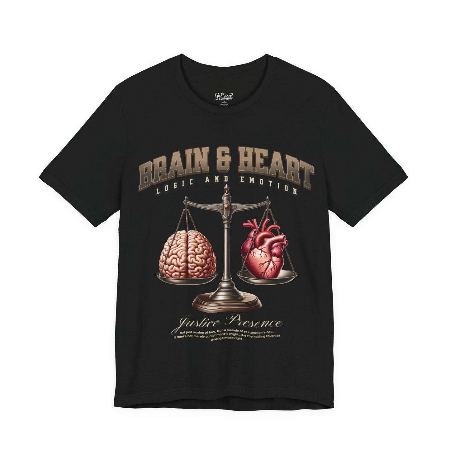 Brain & Heart Scales T-Shirt | Science Anatomy Graphic Tee