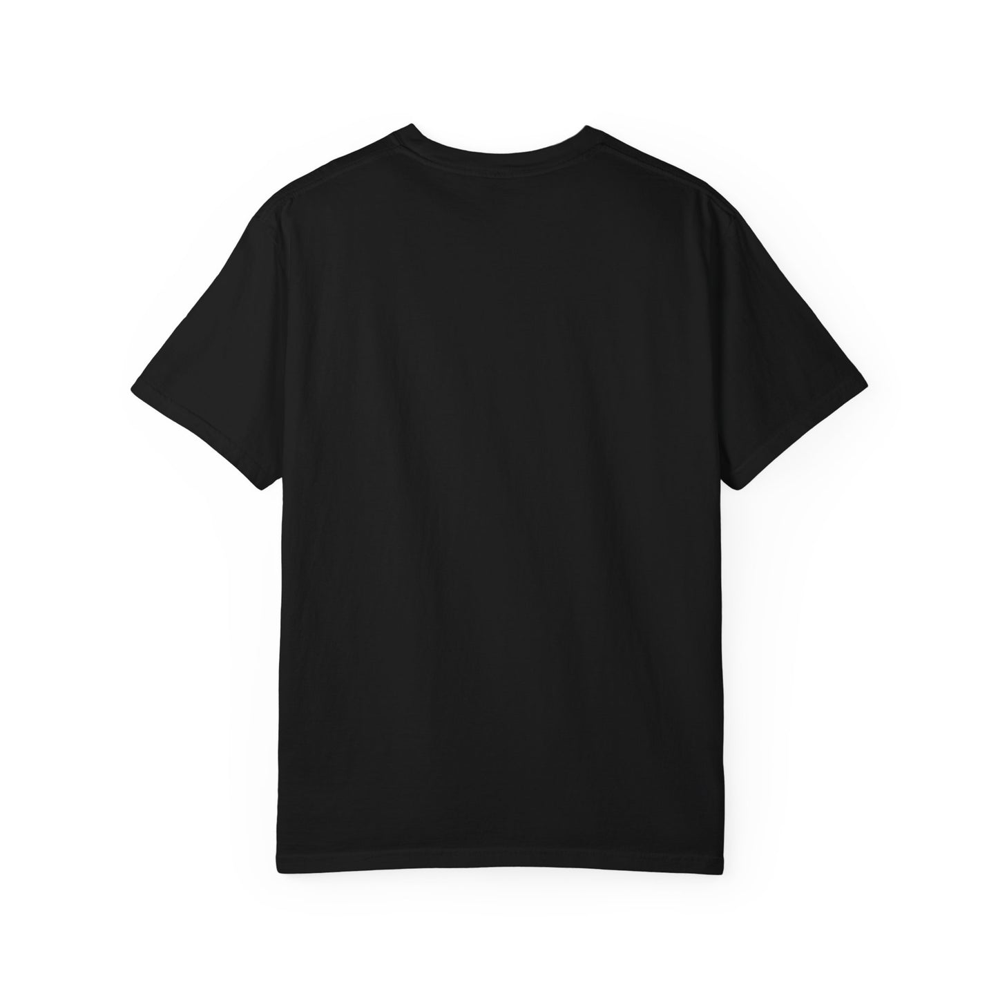 Crying Cherub Holding Black Heart T-shirt | Angel Wings Illustration