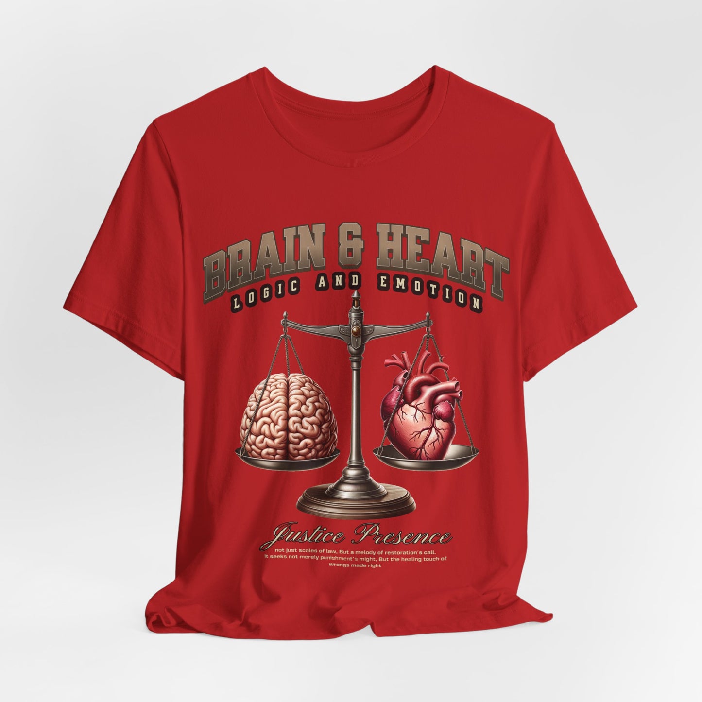 Brain & Heart Scales T-Shirt | Science Anatomy Graphic Tee